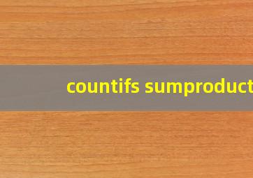 countifs sumproduct